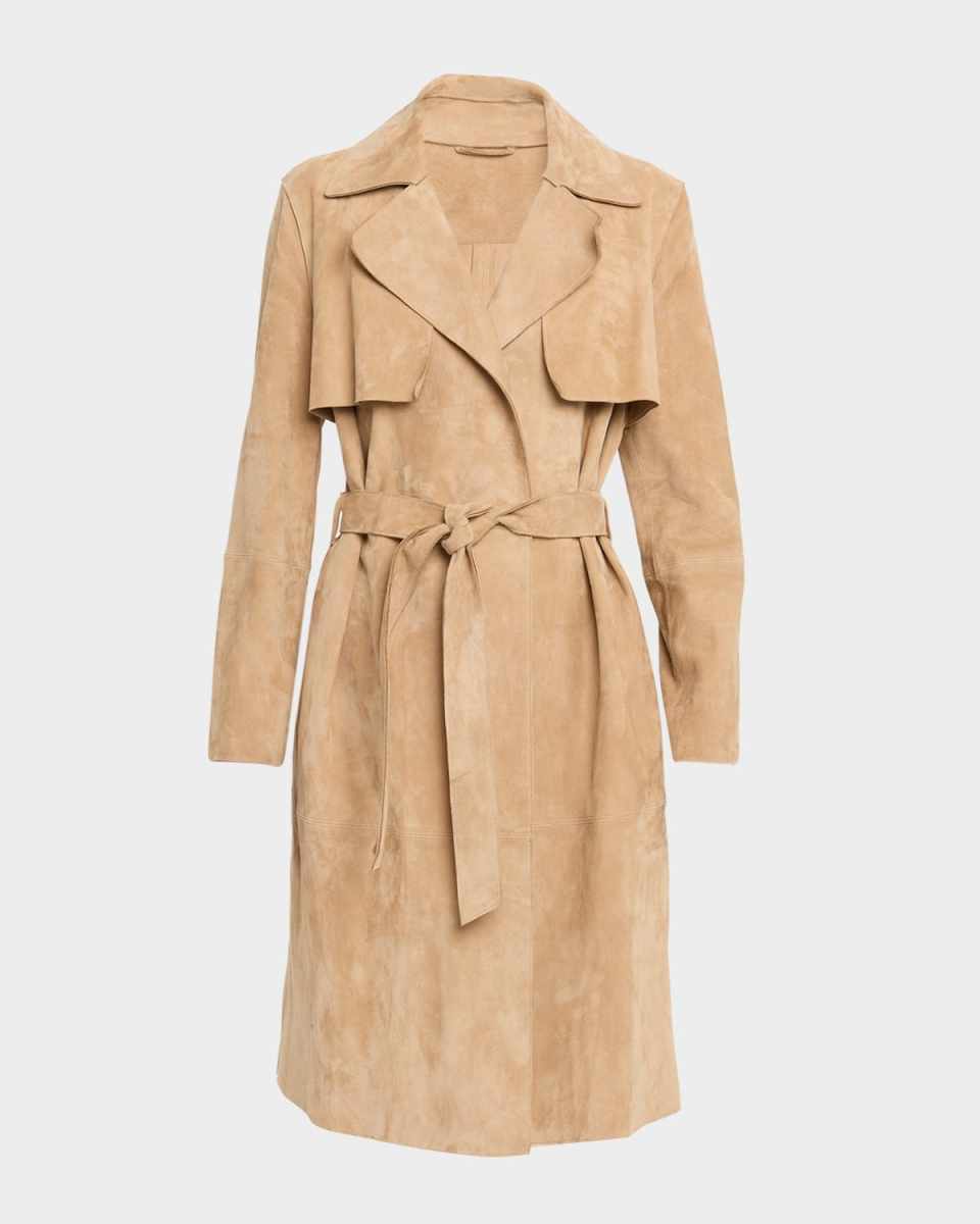 Sylvie Suede Trench Coat